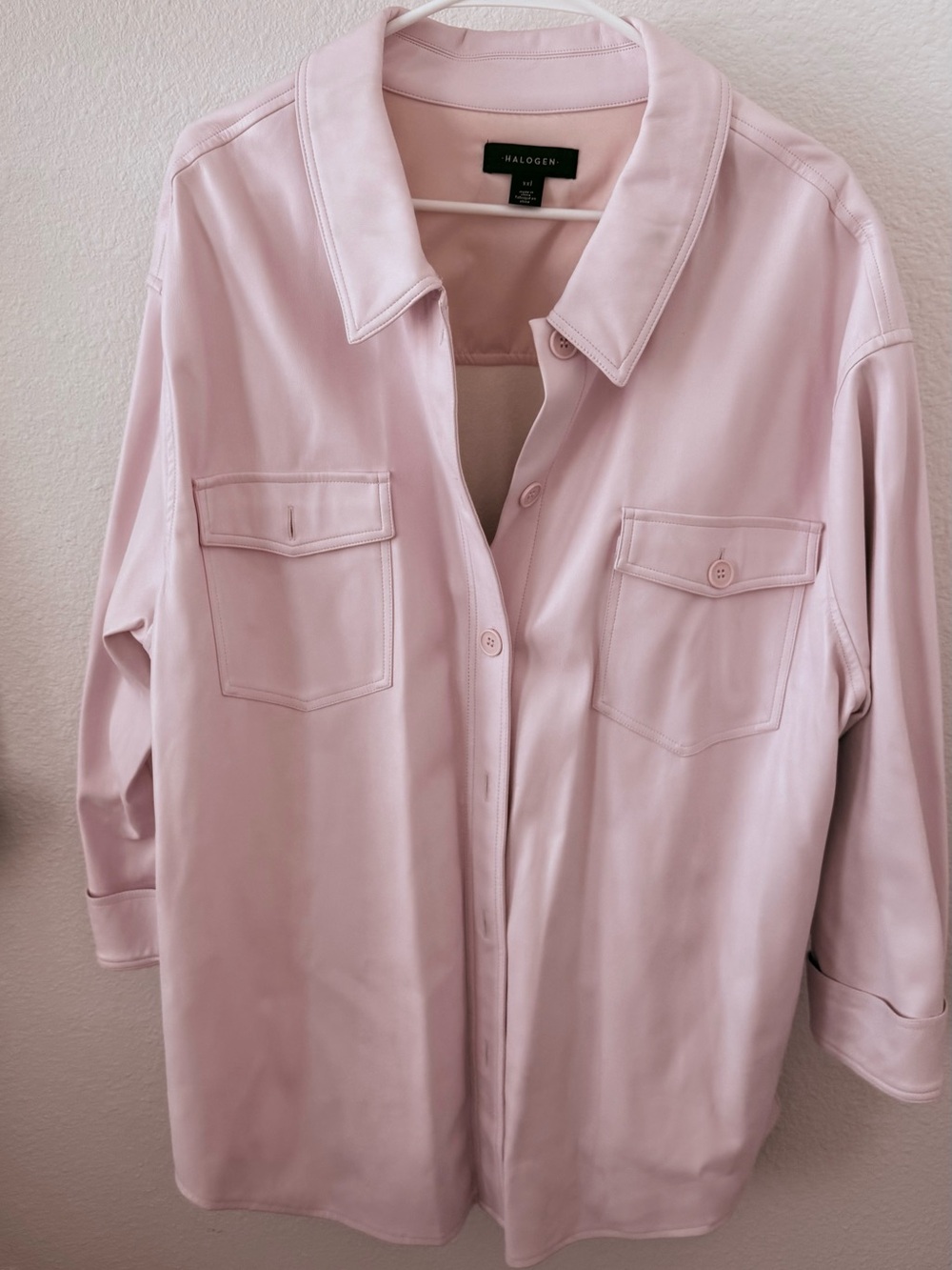 Halogen Pale Pink Button-Front Utility Jacket